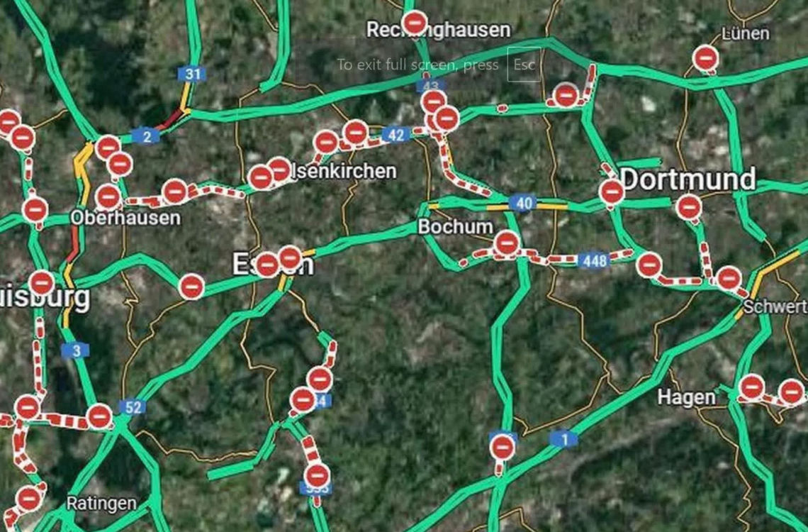 Google zamknął autostrady w Niemczech. Sam nie wie dlaczego
