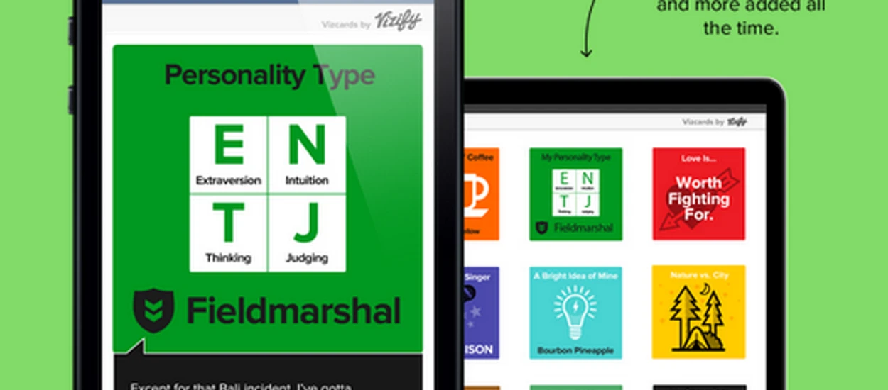 Twórz mini-infografiki o sobie i składaj z nich internetową wizytówkę. Vizify uruchamia Vizcards