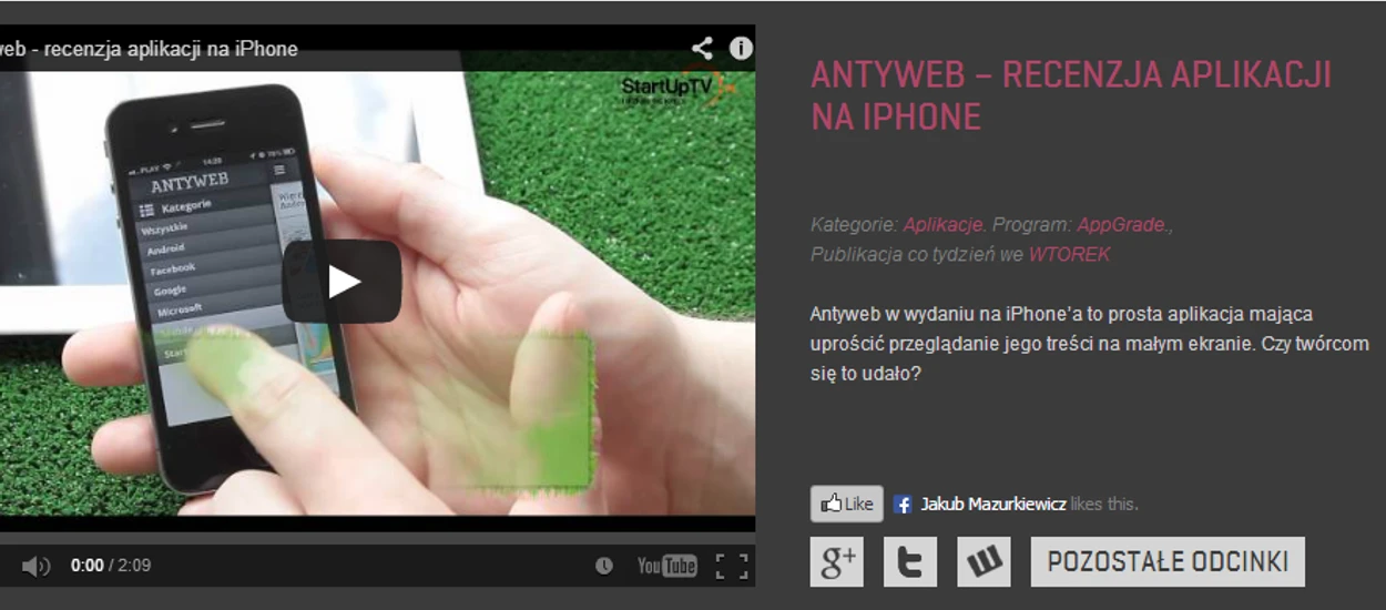 Aplikacja mobilna Antyweb doczekała się swojej pierwszej recenzji!