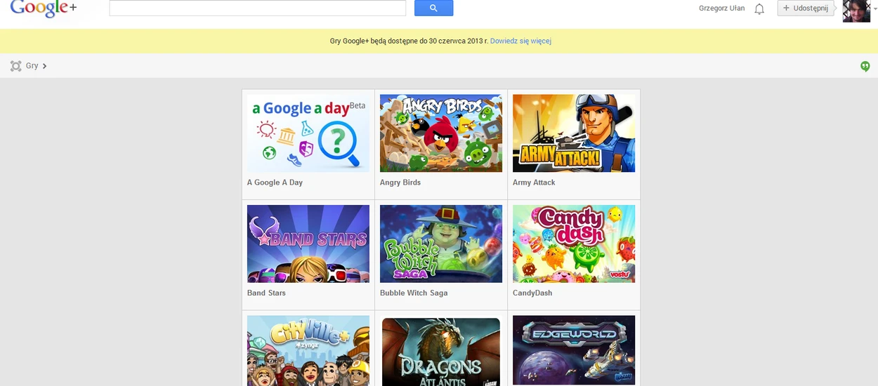 Google+ Gry dostępne jeszcze tylko do 30 czerwca. Dziwny zbieg okoliczności