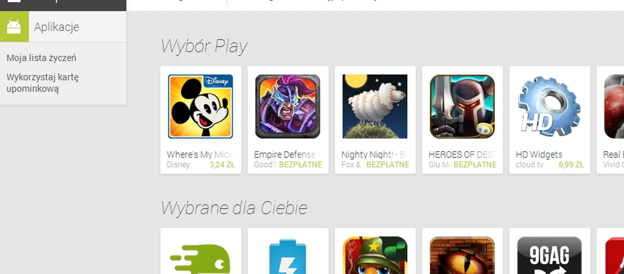 Webowy Google Play po dużym redesignie. Wreszcie nawigacja po sklepie jest przyjemna