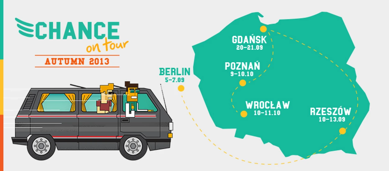 na pokładzie oldschoolowego VW T3 pełnego startupowych freaków, poszukują nowych tech-talentów.