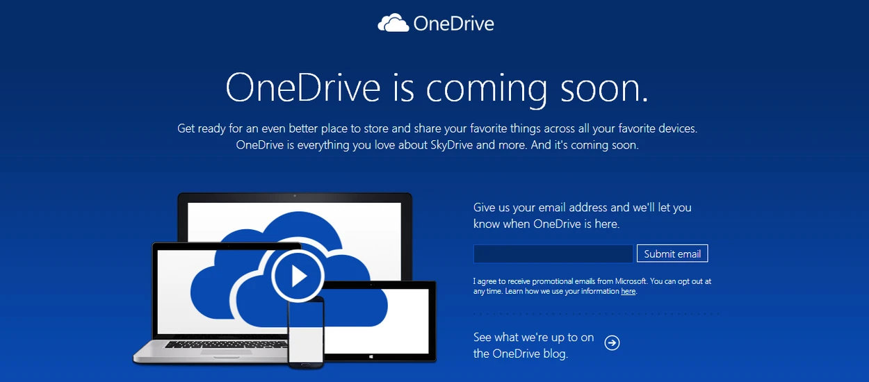 A jednak... SkyDrive zmienia się w OneDrive