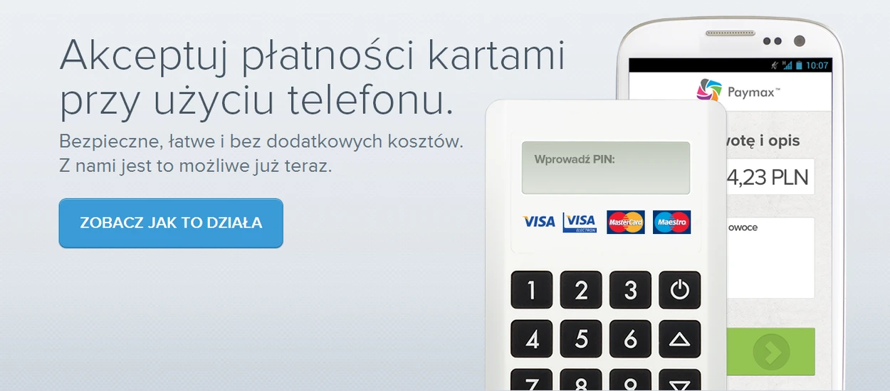 Paymax - pierwszy polski system mobilnej akceptacji płatności (mPOS)