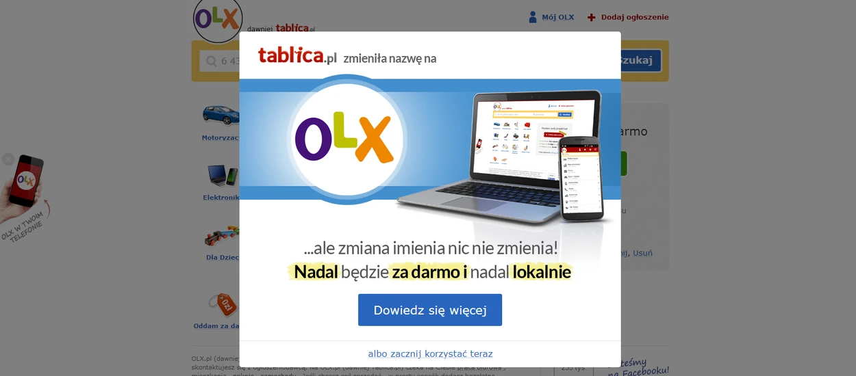 To już koniec marki Tablica.pl – od dziś to już część grupy OLX