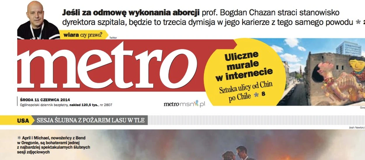 Jak to ze mnie Agora zrobiła prof. Bogdana Chazana w papierowym wydaniu Metra