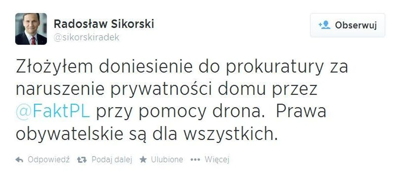 Ministra Sikorskiego walka z wiatrakami. To znaczy z dronami