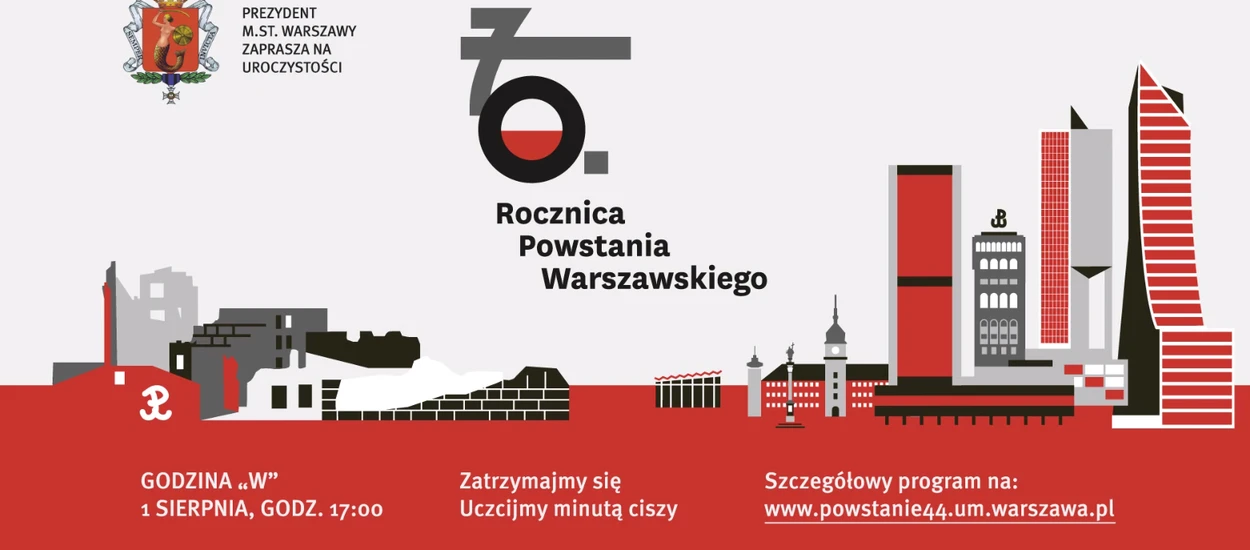 Godzina "W" - Zatrzymajmy się i uczcijmy minutą ciszy. 70 Rocznica Powstania Warszawskiego