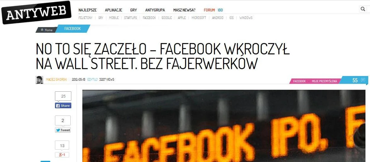 Przepraszam Cię Facebooku