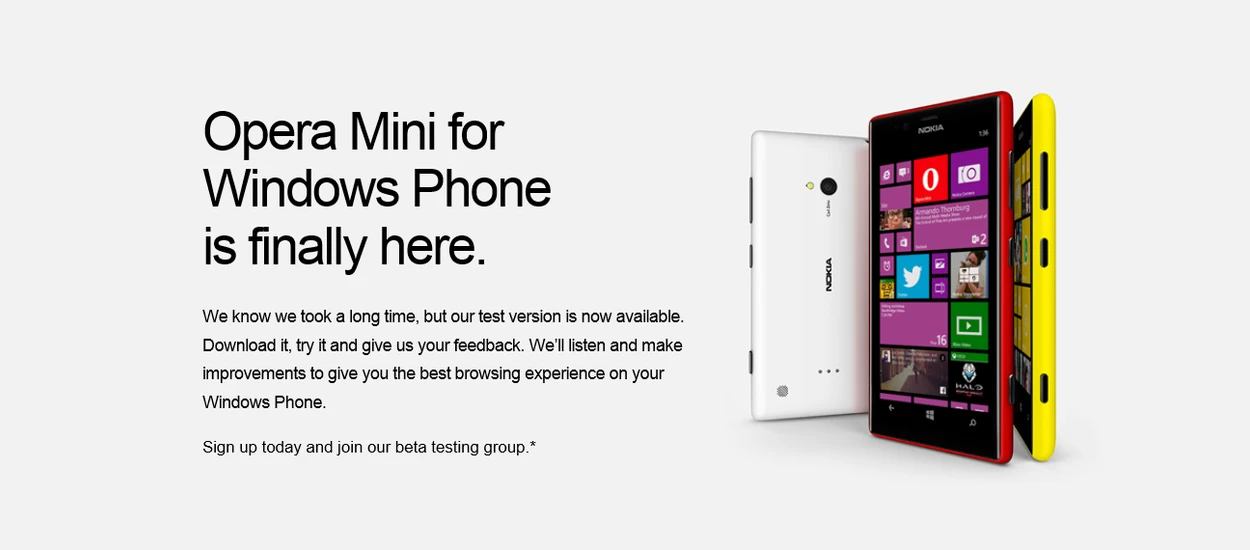 Windows Phone niedługo doczeka się Opery Mini – przed nami beta-testy