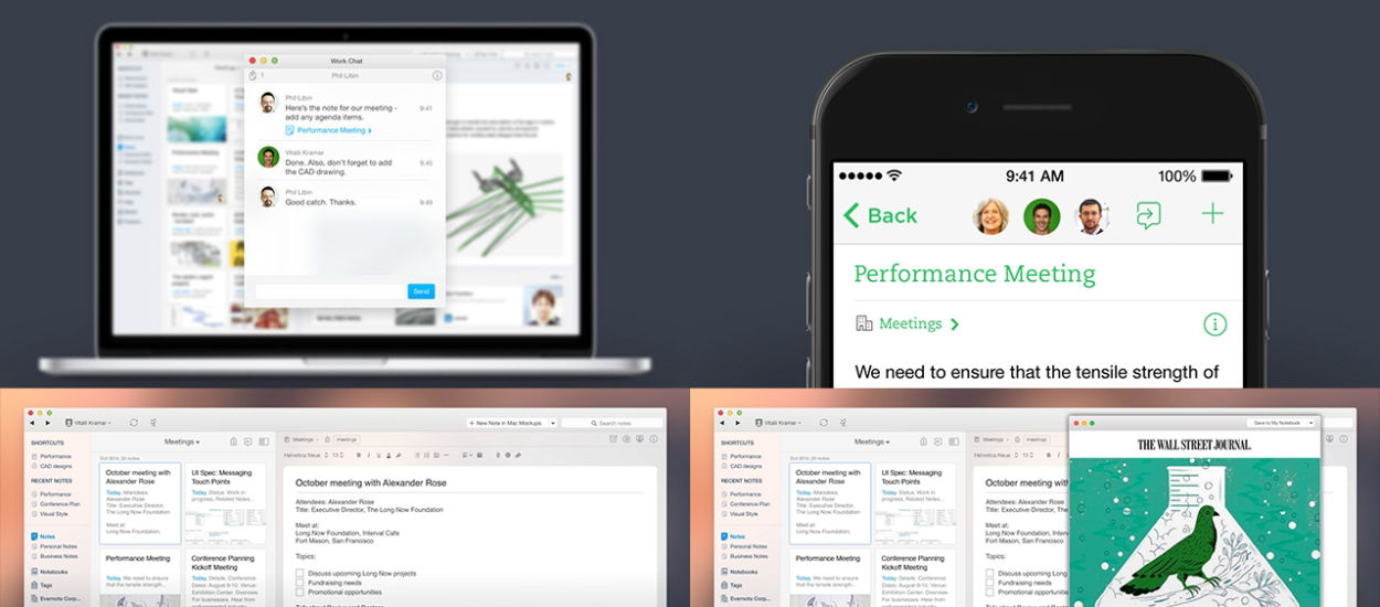 Evernote z fantastycznym nowym interfejsem w przeglądarce. Są też inne nowości