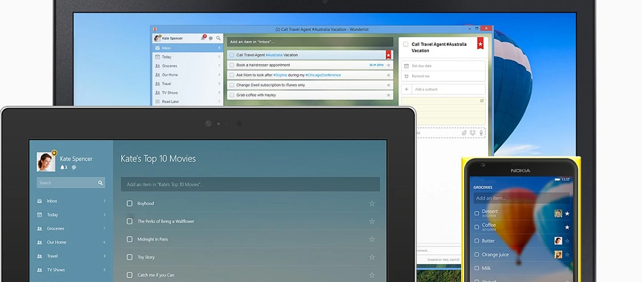 Mam dobre wieści dla użytkowników Wunderlist na Windows 7, 8 i Windows Phone