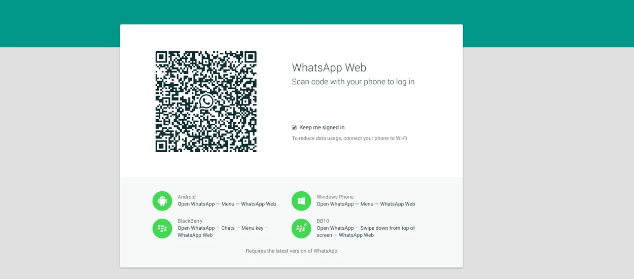 WhatsApp dostępny z poziomu przeglądarki!