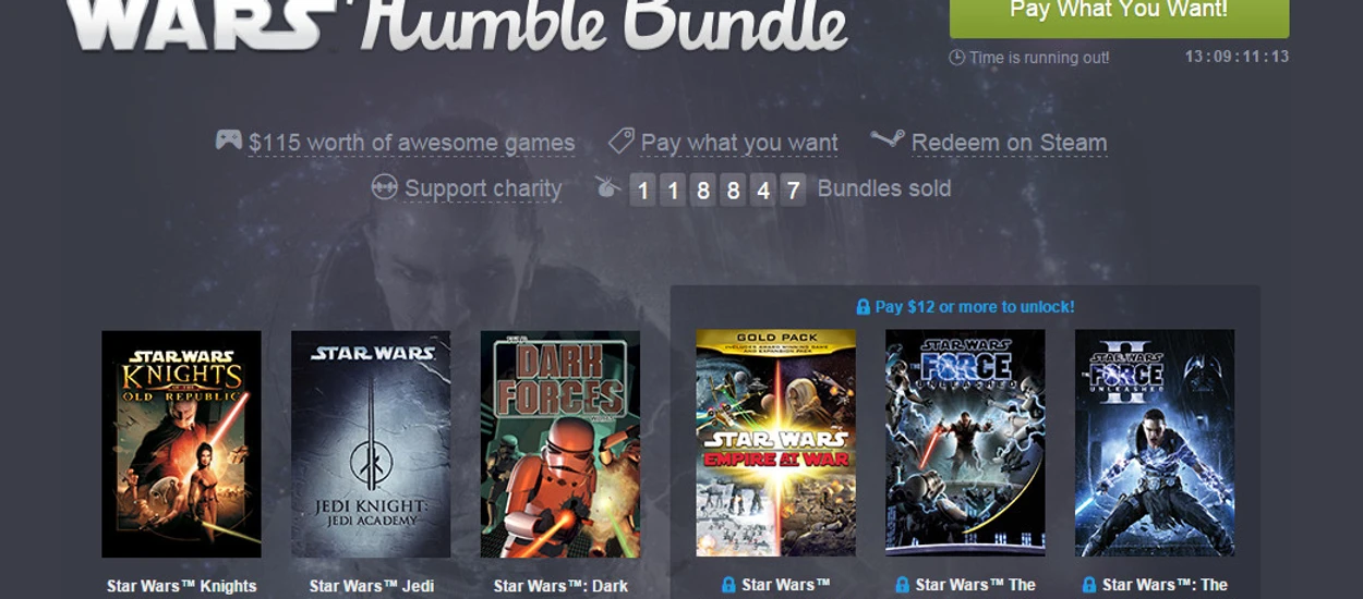 Dziewięć gier Star Wars w nowym Humble Bundle! Żaden fan nie może przejść obok tego obojętnie