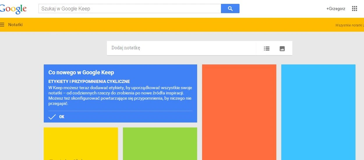 Tagowanie notatek w Google Keep!