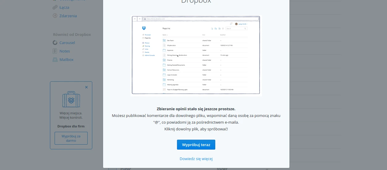 [Krótko] Dropbox wprowadza komentarze do udostępnianych plików