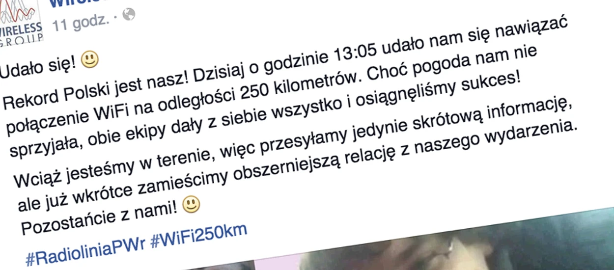 [Krótko] Udało się, jest nowy rekord Polski!  Wrocławscy studenci nawiązali połączenie WiFi o zasięgu 250 kilometrów