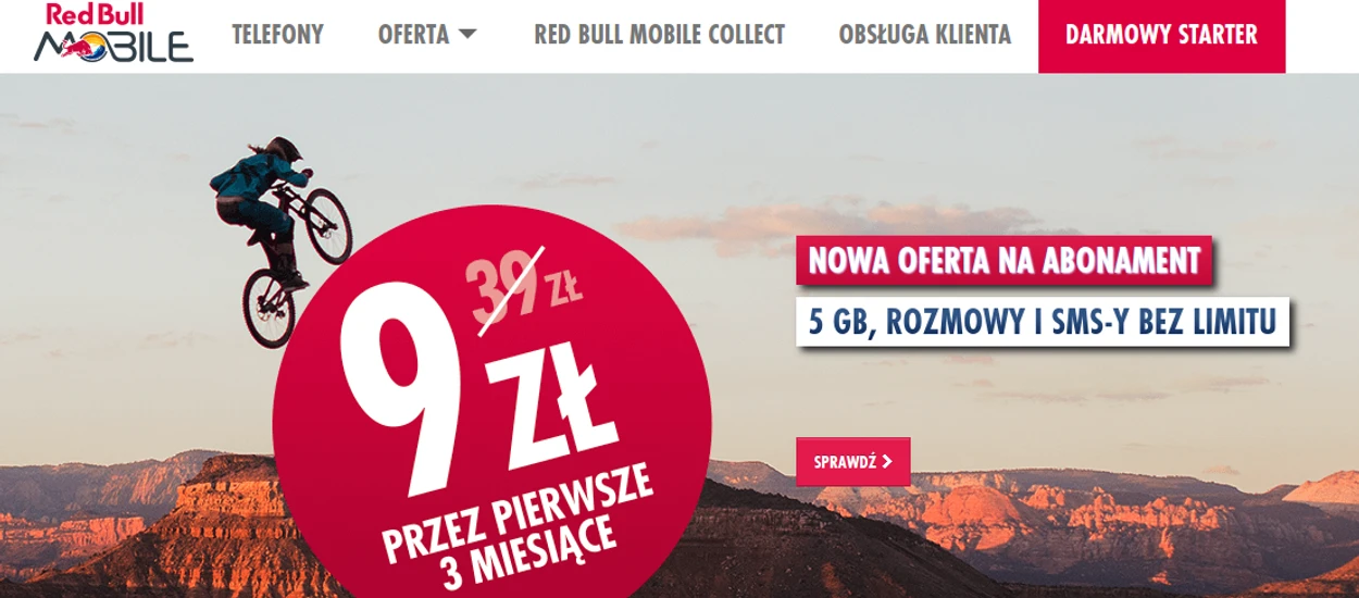 Red Bull Mobile przypomina o sobie – teraz za 39 zł no limit i 5 GB na transfer danych