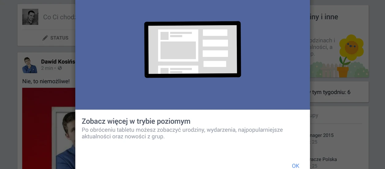 [krótko] Facebook wreszcie dowiedział się o istnieniu tabletów i zmienia swoją aplikację na Androida