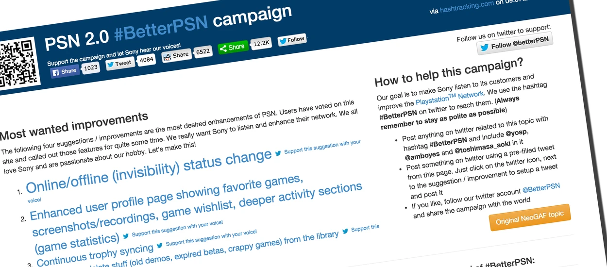 Gracze łączą siły w walce o lepsze PlayStation Network. Możecie do nich dołączyć