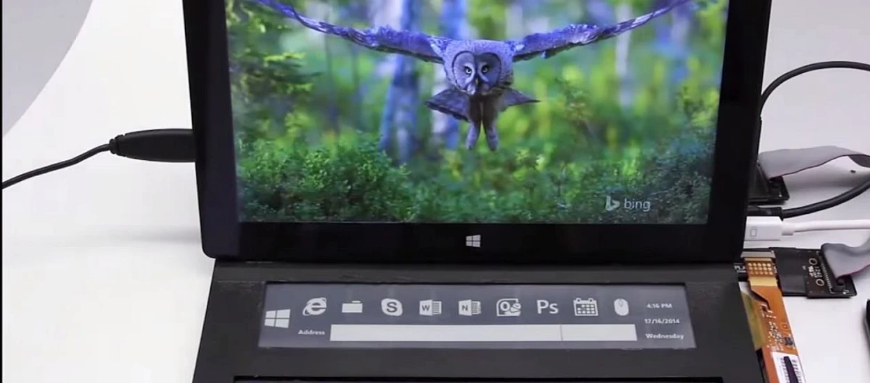 Koncept godny uwagi - dotykowy ekran e-ink na klawiaturze Microsoftu