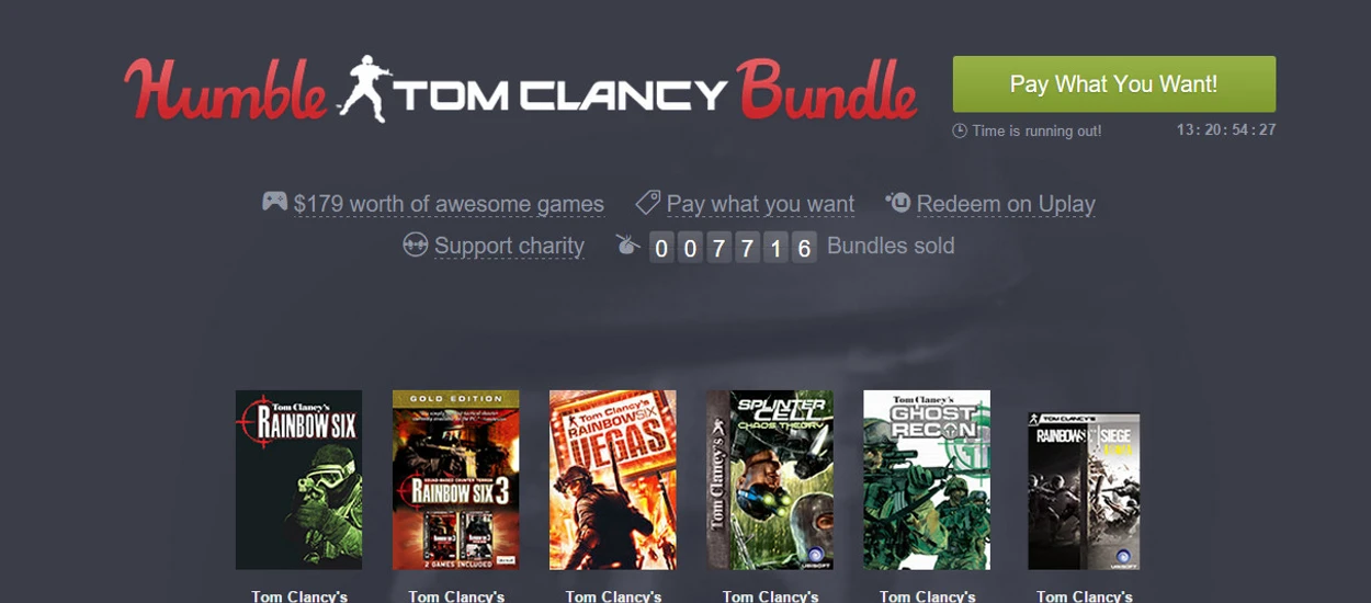 Splinter Cell, Rainbow Six i inne. Tom Clancy motywem przewodnim nowego Humble Bundle [prasówka]