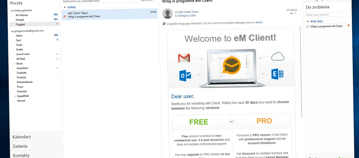eM Client 7 – poczta, kalendarz, zadania, czat i kontakty w jednym miejscu