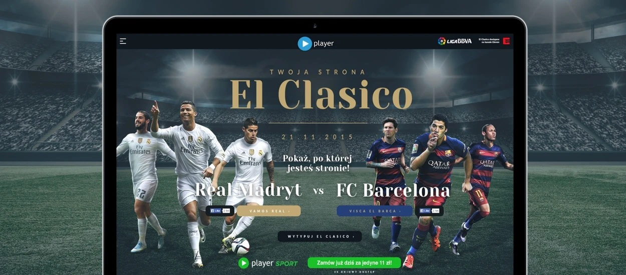 El Clasico obejrzyjcie na player.pl. Ogromny sukces Brand24