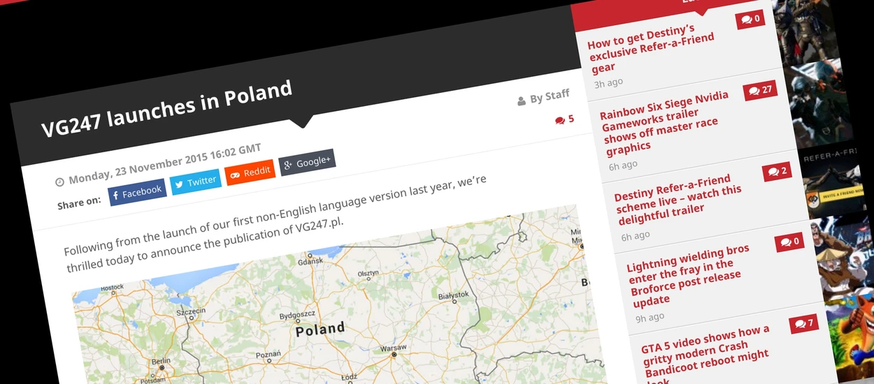 Najpierw IGN, teraz VG247. Kolejny duży zagraniczny serwis wchodzi do Polski