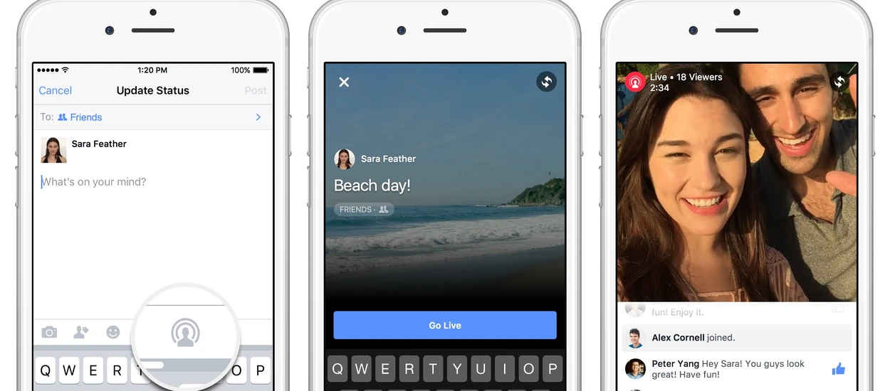 I Ty, zwykły użytkowniku, będziesz mógł transmitować wideo na żywo, na Facebooku