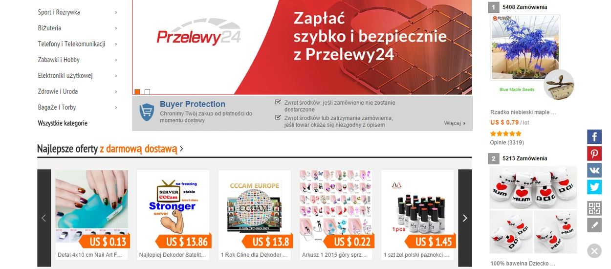 AliExpress w polskiej wersji językowej, znaczy się prawie polskiej