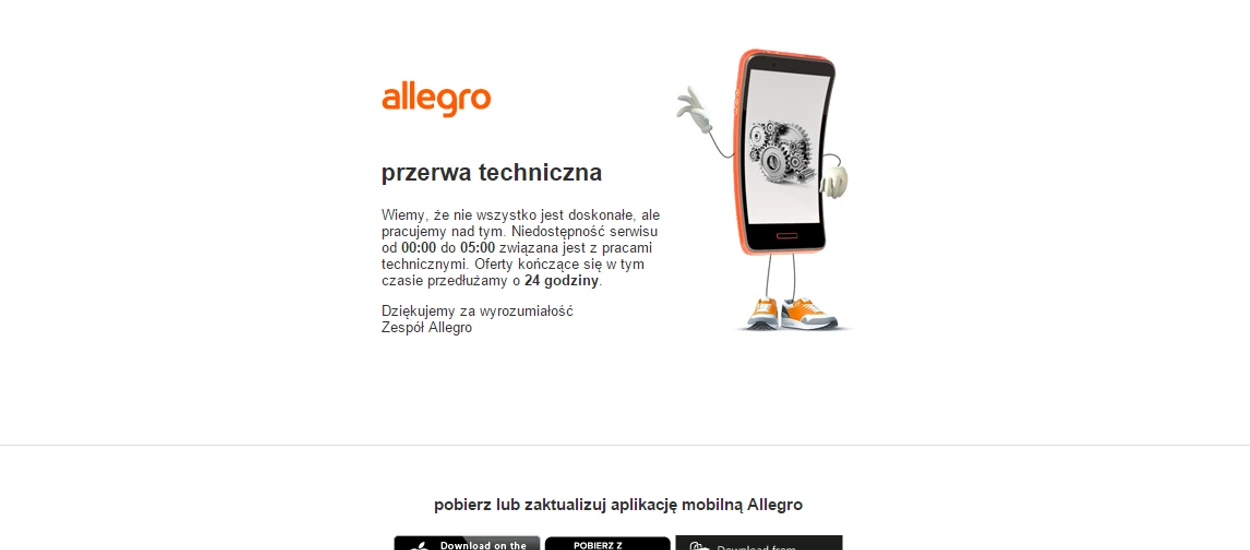 Allegro z poważną awarią