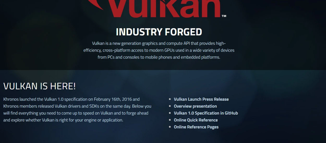 Vulkan API 1.0 , czyli następca OpenGL jest już dostępny w finalnej wersji