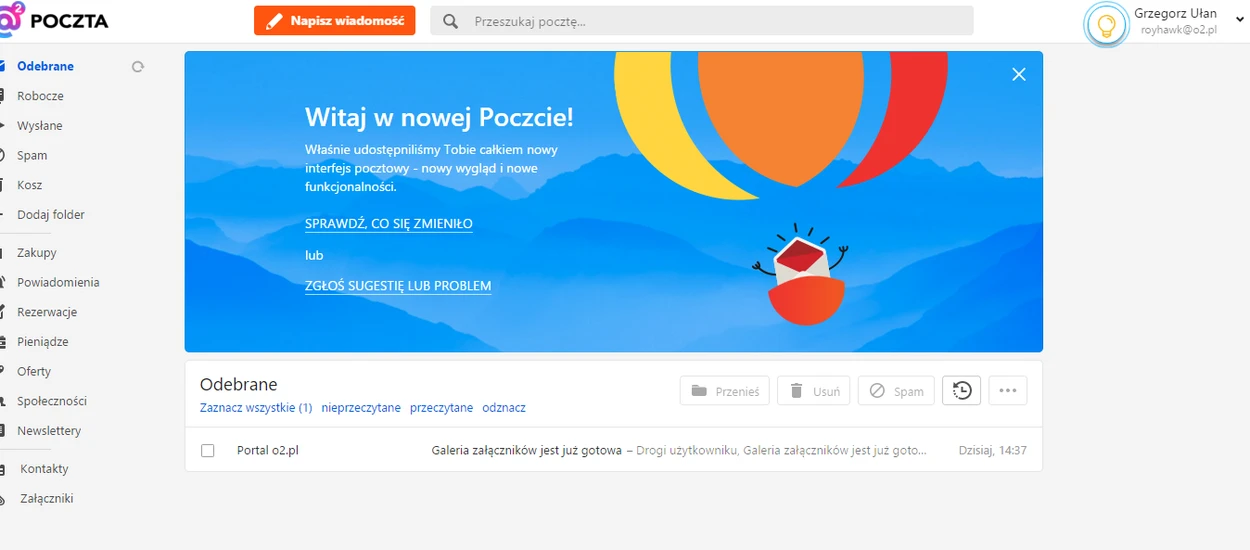 Zupełnie nowy webmail od o2 - wygląda świetnie!