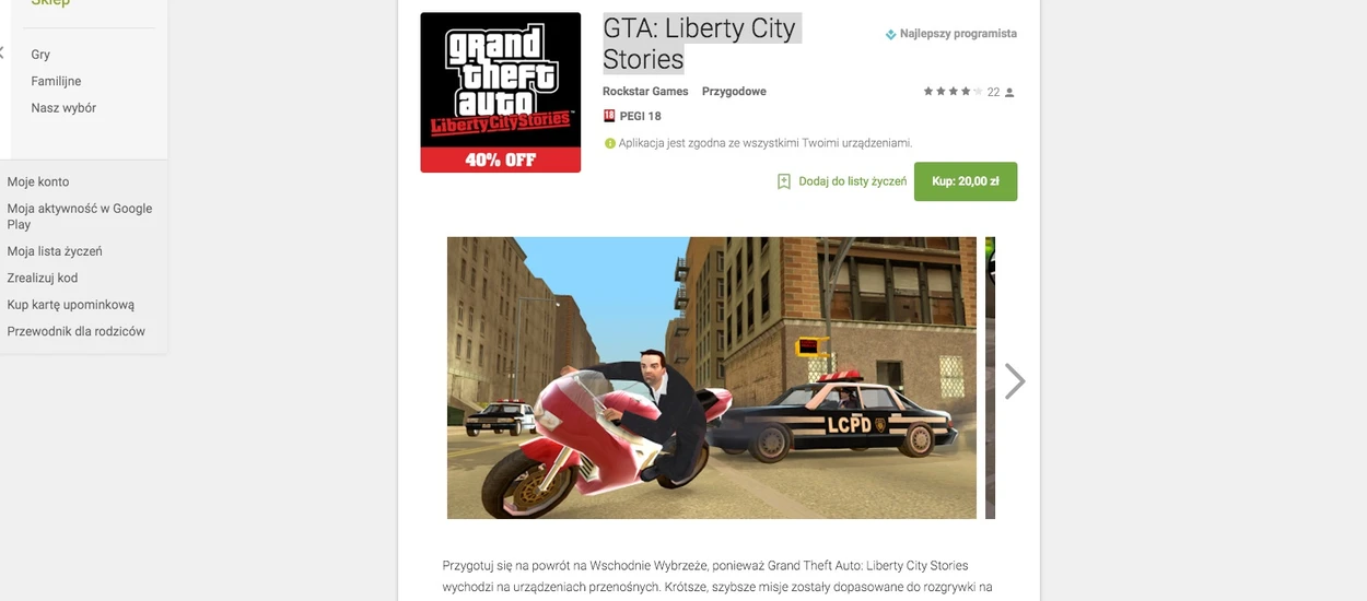 GTA: Liberty City Stories nareszcie na Androidzie