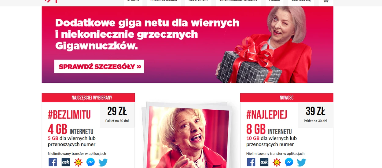 Virgin Mobile również nagradza za lojalność dodatkowymi gigabajtami