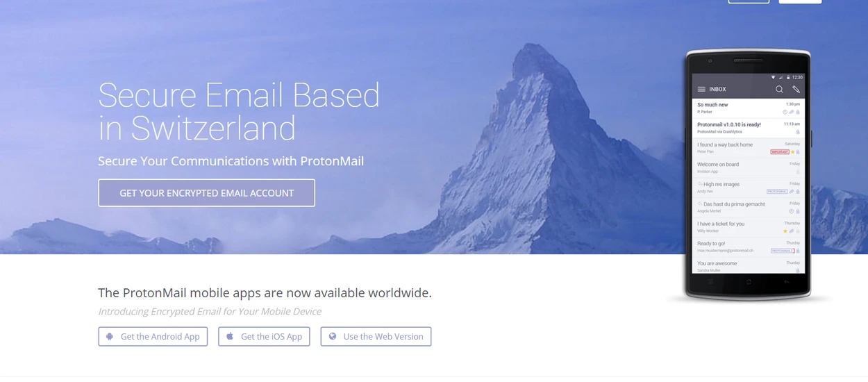 ProtonMail - szyfrowana poczta ze Szwajcarii teraz również z aplikacjami mobilnymi
