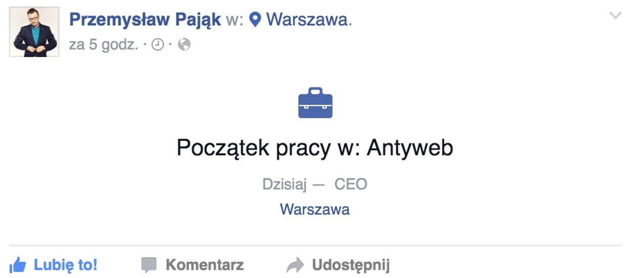 Nazywam się Przemysław Pająk, a to mój pierwszy dzień na AntyWeb