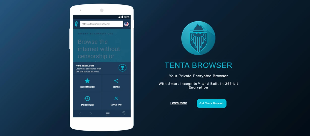 Tenta Browser to bezpieczna przeglądarka dla Androida z wbudowanym szyfrowaniem i VPN