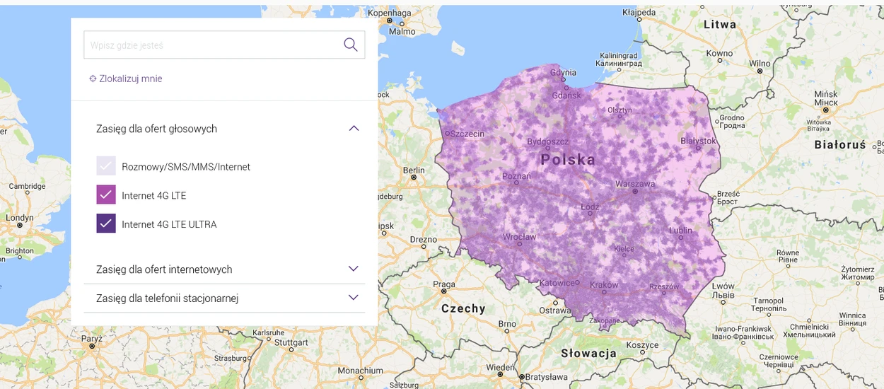Play jako pierwszy udostępnia swoją aktualną mapę zasięgu LTE Advanced