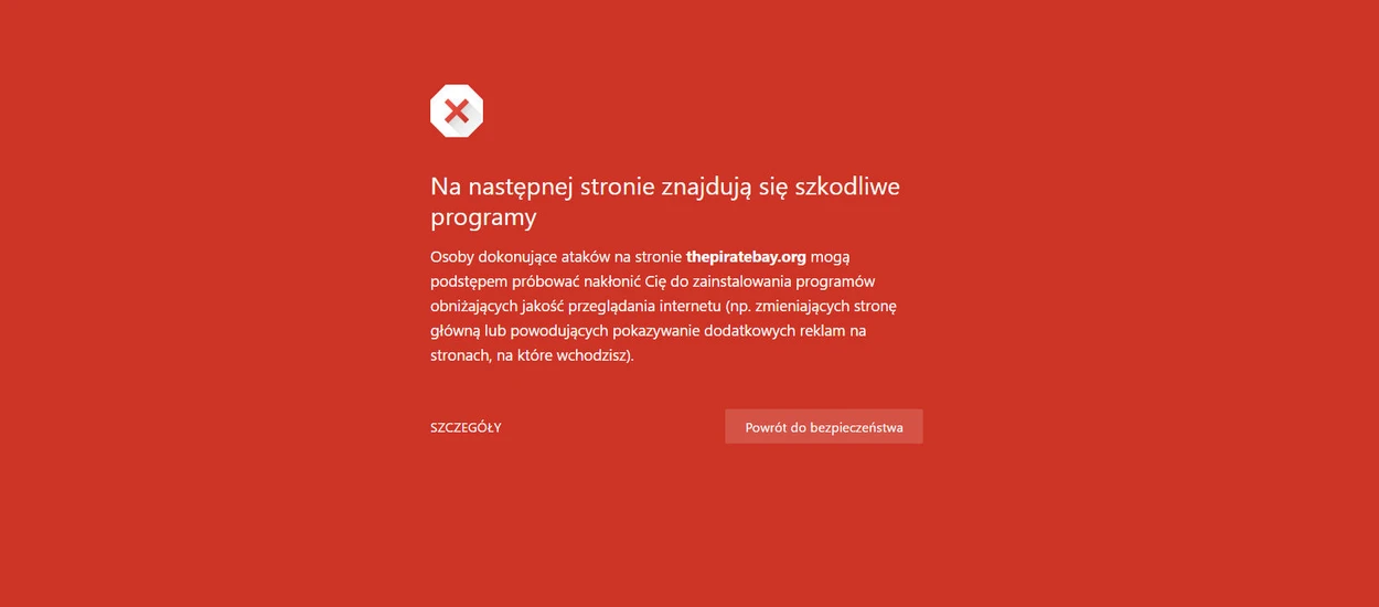 Chrome i Firefox blokują dostęp do niektórych podstron The Pirate Bay [prasówka]