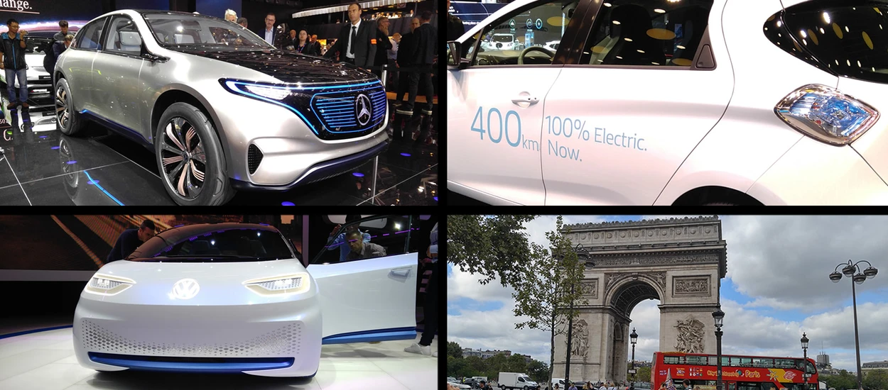 Paris Motor Show 2016 samochodami elektrycznymi stoi