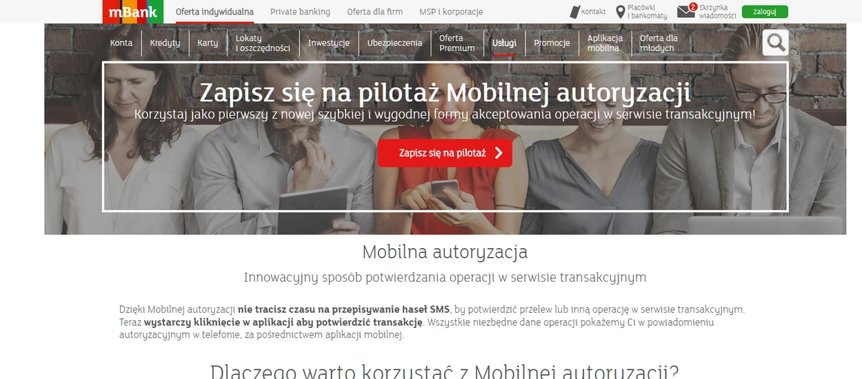 Mobilna autoryzacja internetowych przelewów od mBanku - zapisy do testów