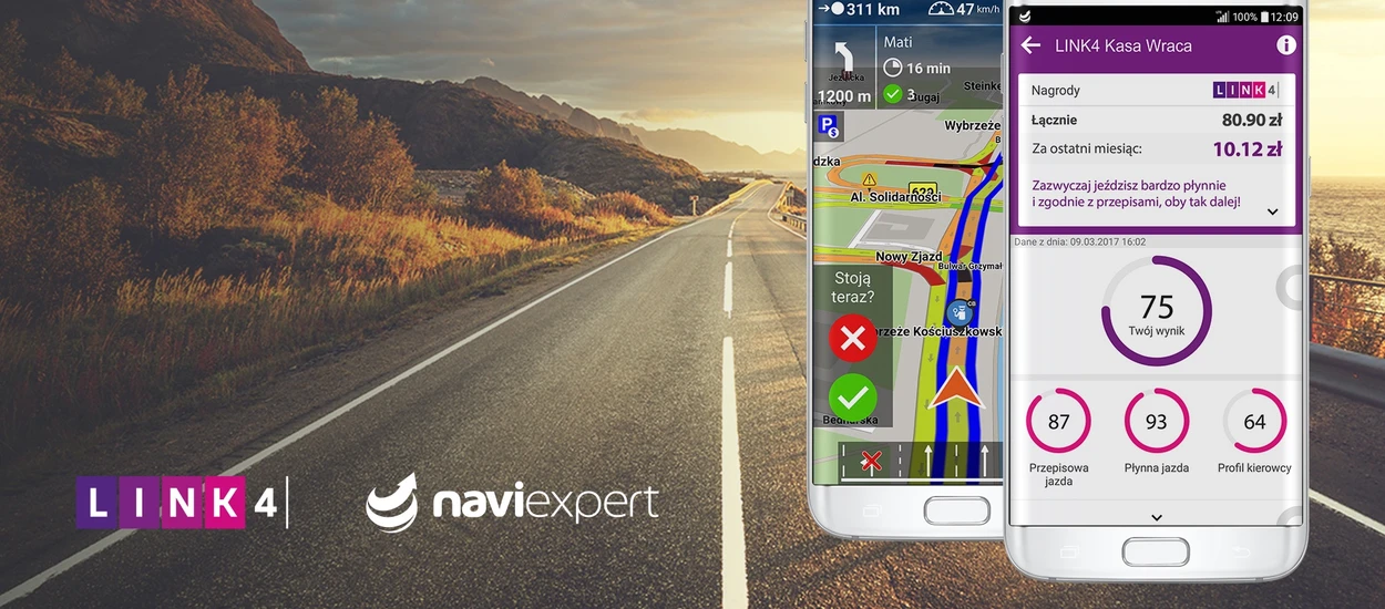LINK4 zwróci część wpłaconej składki ubezpieczeniowej za bezpieczną jazdę z aplikacją NaviExpert