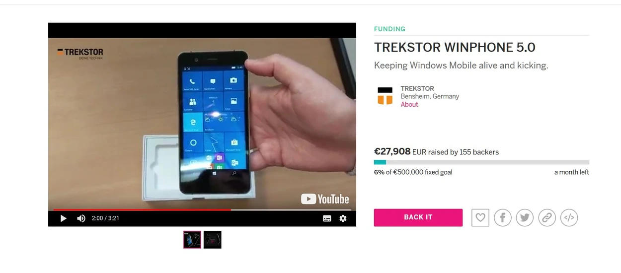 A taki miał być ładny, niemiecki... i z Windows 10 Mobile...