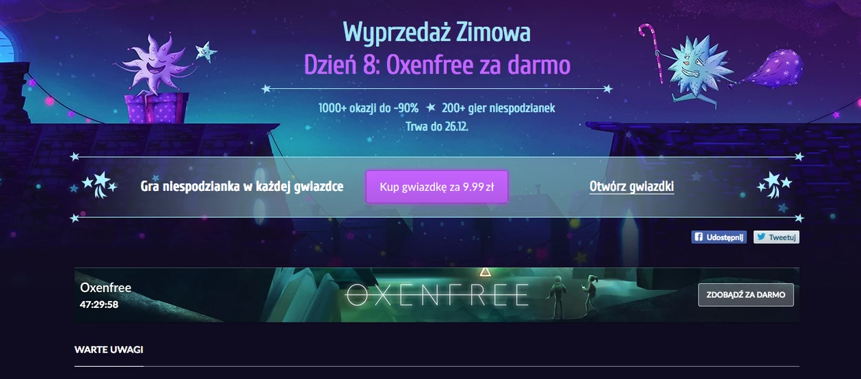 GOG startuje z szaleństwem zimowych wyprzedaży. Serwuje też świetną grę za darmo!