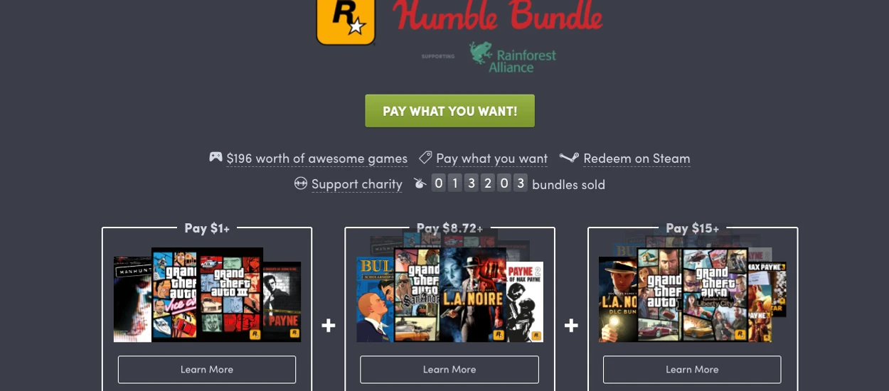 Kilka odsłon GTA, Max Payne i inne klasyki Rockstar tanio w nowym Humble Bundle!