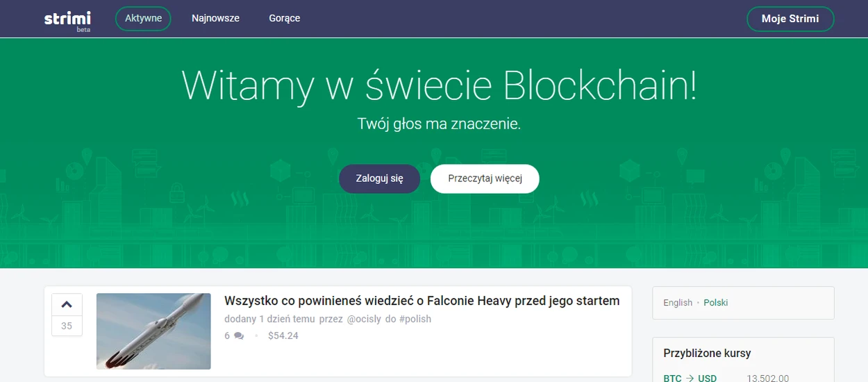 Pamiętacie Strimi.pl, konkurencję Wykop.pl? Teraz przechodzą na blockchain i dają zarobić użytkownikom