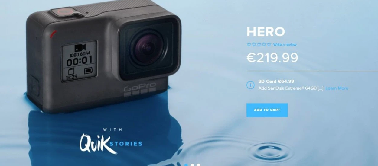 Nowa tania kamera GoPro Hero to za mało, spółka powoli tonie