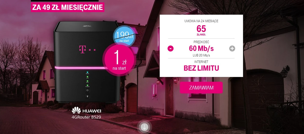 T-Mobile podnosi opłatę za abonament za swój internet domowy bez limitu, brakuje im konkurencji?